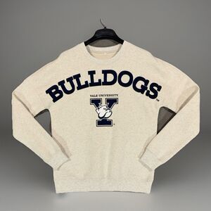 Yale University Bulldogs Crewneck Sweatshirt NWOT Graphic Pullover Sz M Oatmeal